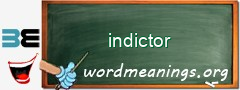 WordMeaning blackboard for indictor